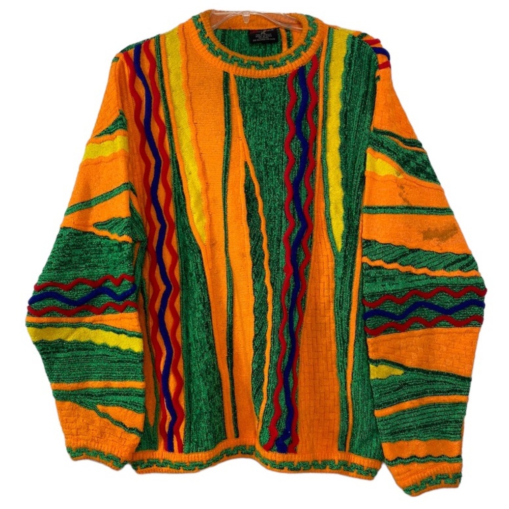 Bergati Mutlicolor green and orange sweater size XL